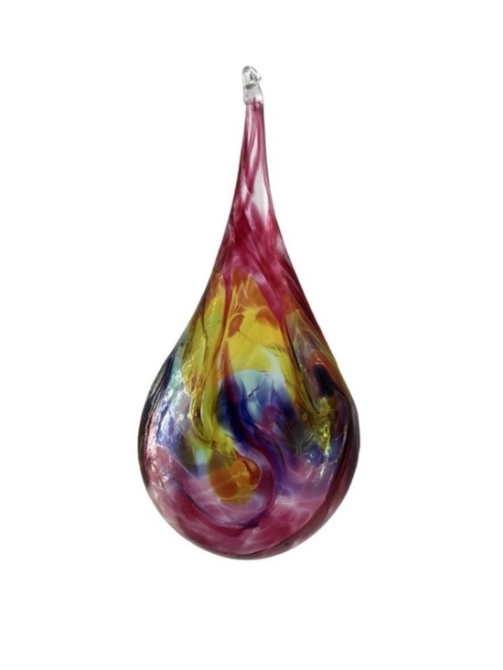 Sunrise Glassworks Other - Sunrise Glassworks Hand Blown Art Glass Teardrop Ornament Swirl Decor 11in